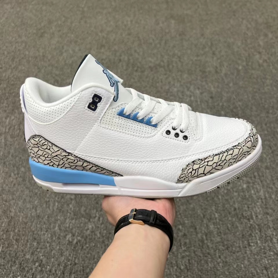 Women's Running weapon Air Jordan 3 White/Blue shoes 0038